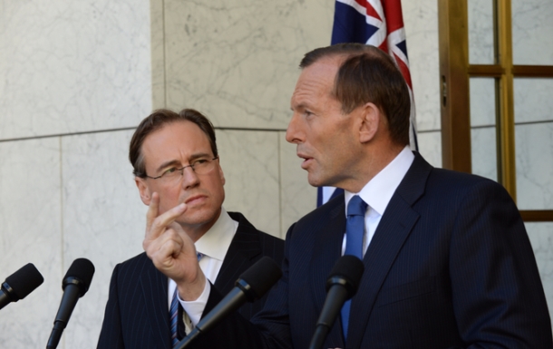 Environment minister Greg Hunt and prime minister Tiny Abbott are keen to repeal the carbon tax as soon as parliament sits - but it may prove harder than they thought. AAP/Alan Porritt