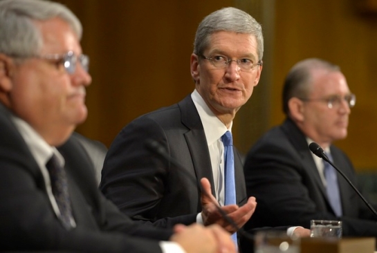 In the dock – Apple Chief Executive Tim Cook faces questions by a US Senate committee investigating tax avoidance. AAP