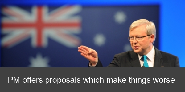 Kevin Rudd’s plan could actually end up costing jobs. AAP